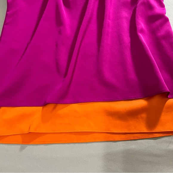 Nicole by Nicole Miller Spaghetti Strap Blouse cami cowl neck Purple Orange M - Picture 8 of 15
